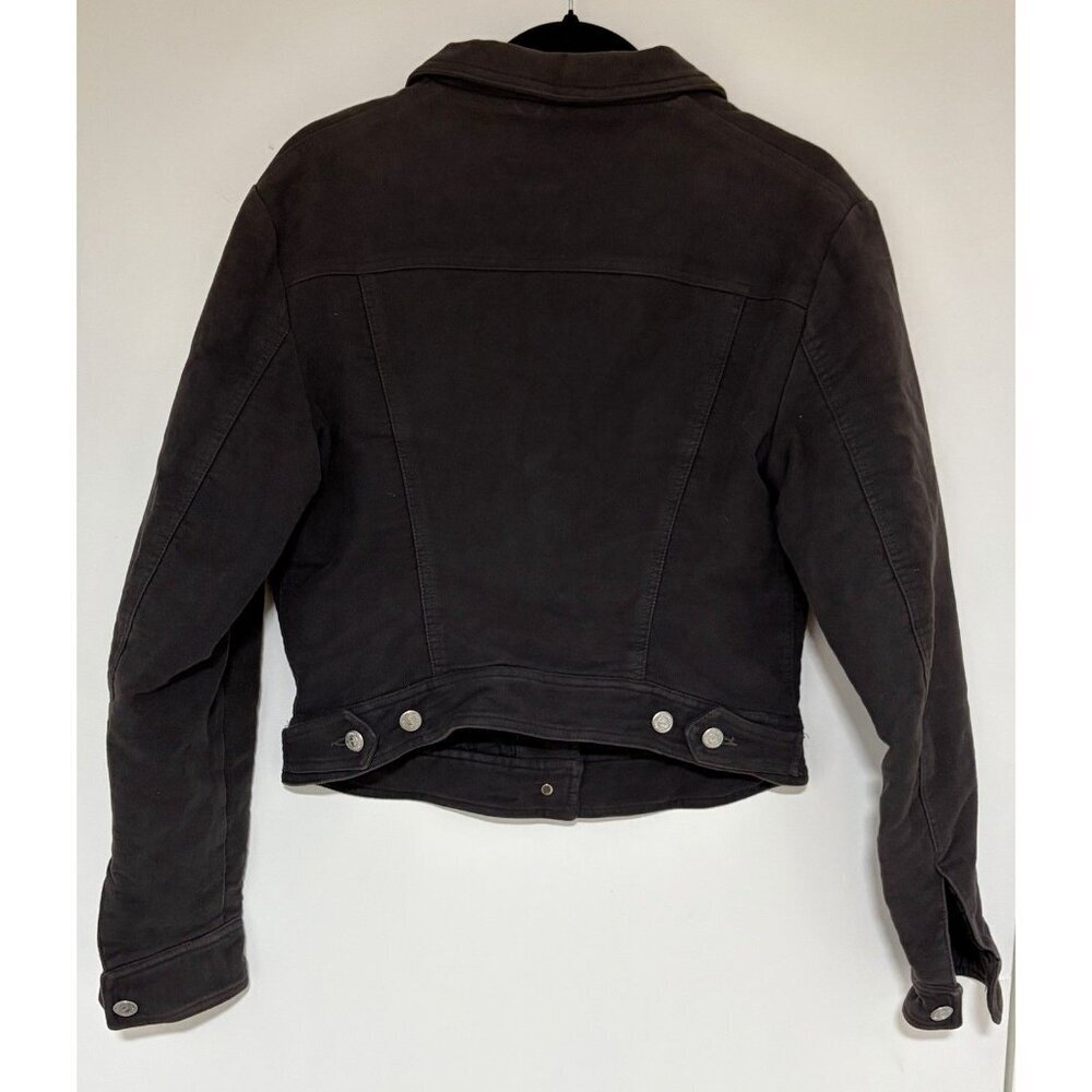 Katharine Hamnett Denim Brown Women’s Lined Jacket Size Medium Made In Italy - Picture 3 of 8